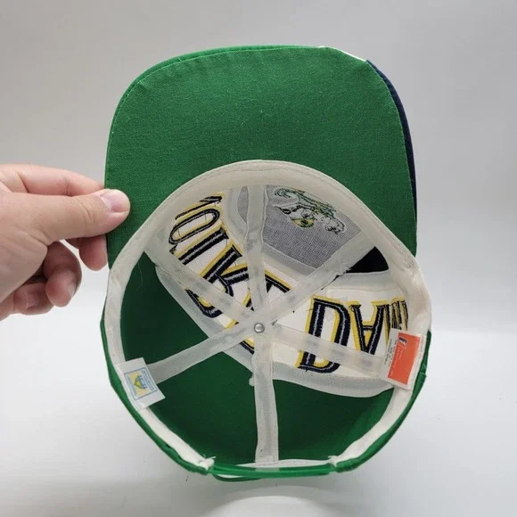 VTG 90s Notre Dame Fighting Irish Snapback Hat Vortex Swirl Twins Enterprise Cap